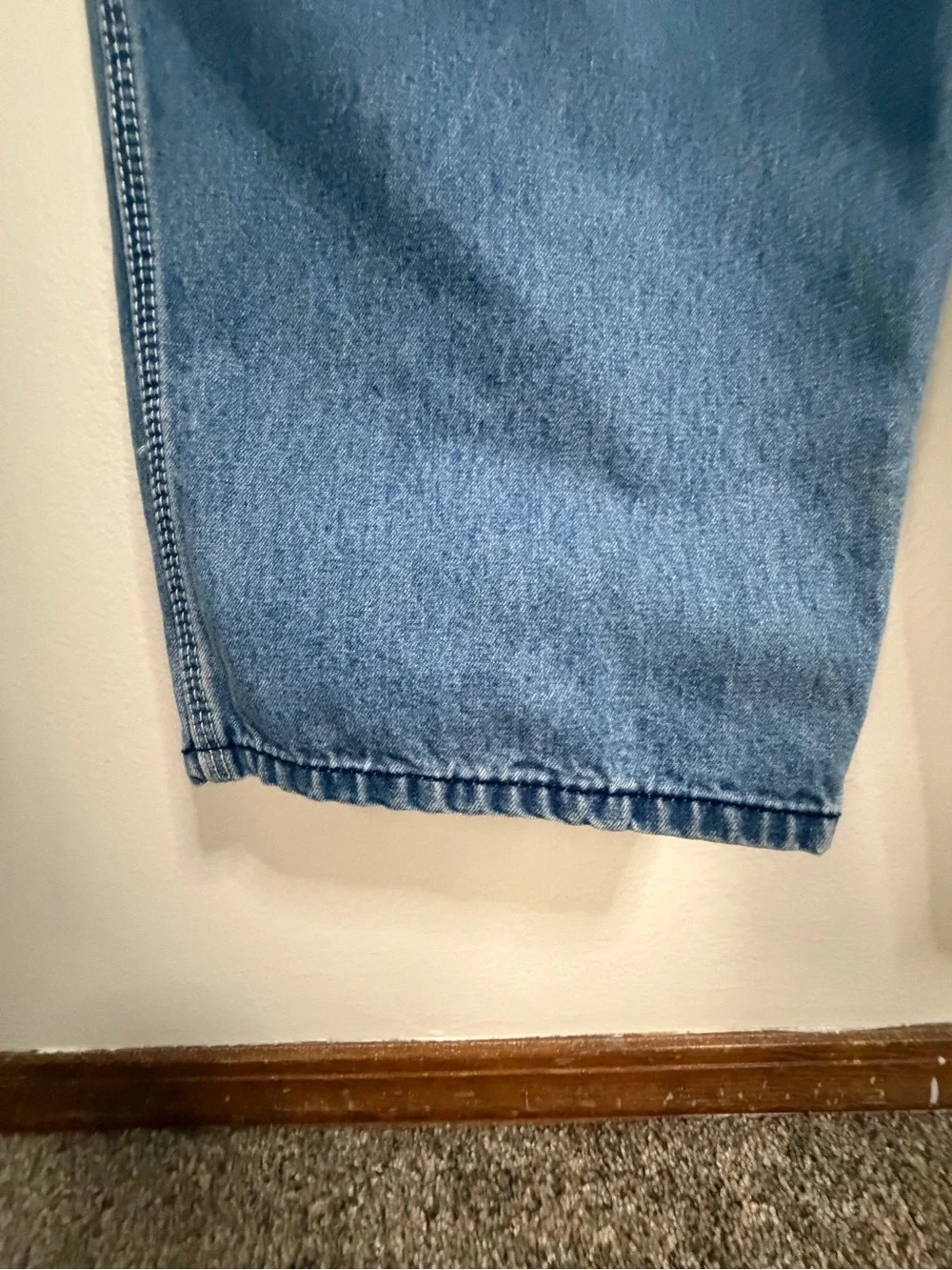 KEY IMPERIAL Bibs Overalls Men's 44x30 Denim Work Farmer Vintage Med Blue Jean